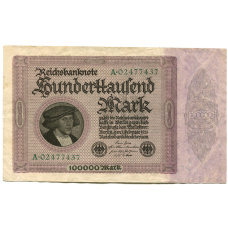 Банкнота 100000 марок 1923 года Германия