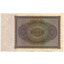 Банкнота 100000 марок 1923 года Германия (вид 2)
