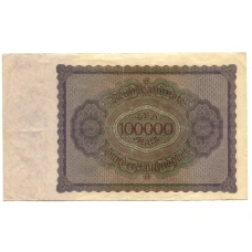 Банкнота 100000 марок 1923 года Германия (вид 2)