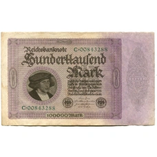 Банкнота 100000 марок 1923 года Германия