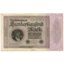 Банкнота 100000 марок 1923 года Германия