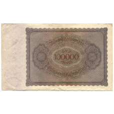 Банкнота 100000 марок 1923 года Германия (вид 2)