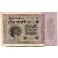 Банкнота 100000 марок 1923 года Германия