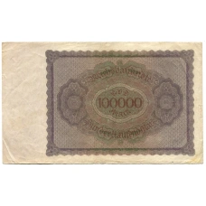 Банкнота 100000 марок 1923 года Германия (вид 2)