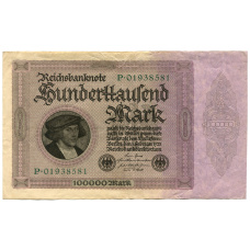 Банкнота 100000 марок 1923 года Германия