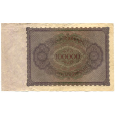 Банкнота 100000 марок 1923 года Германия (вид 2)