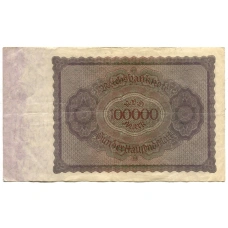 Банкнота 100000 марок 1923 года Германия (вид 2)