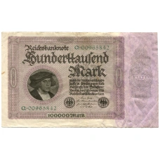 Банкнота 100000 марок 1923 года Германия