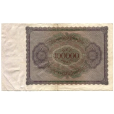 Банкнота 100000 марок 1923 года Германия (вид 2)