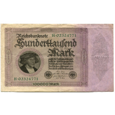 Банкнота 100000 марок 1923 года Германия