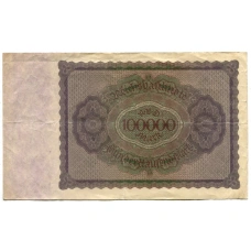 Банкнота 100000 марок 1923 года Германия (вид 2)