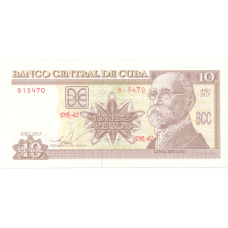 Банкнота 10 песо 2015 года Куба