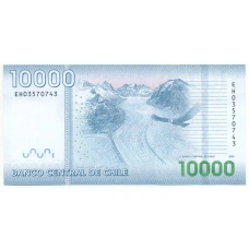 Банкнота 10000 песо 2020 года Чили (реверс)