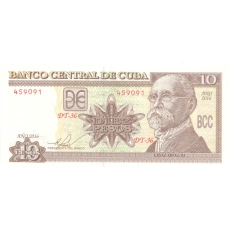 Банкнота 10 песо 2016 года Куба
