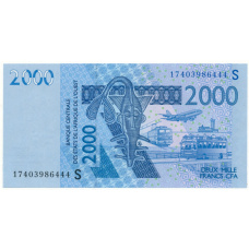 Банкнота 2000 франков 2003 (2017) года Западная Африка (S — Гвинея -Бисау)