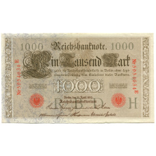 Банкнота 1000 марок 1910 года Германия