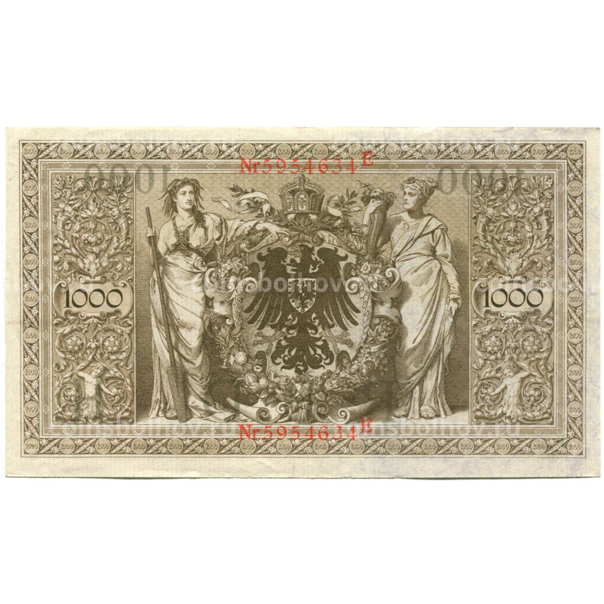 Банкнота 1000 марок 1910 года Германия (вид 2)
