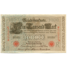 Банкнота 1000 марок 1910 года Германия
