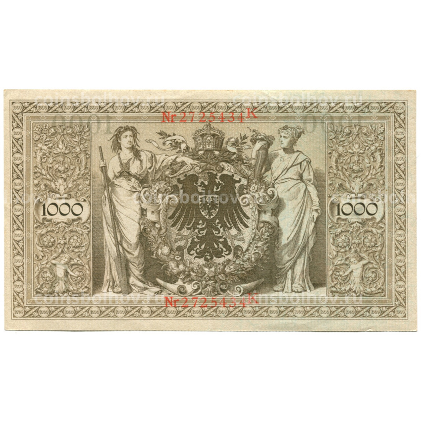 Банкнота 1000 марок 1910 года Германия (вид 2)