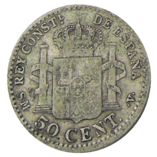 Монета 50 сентимо 1904 года Испания (реверс)