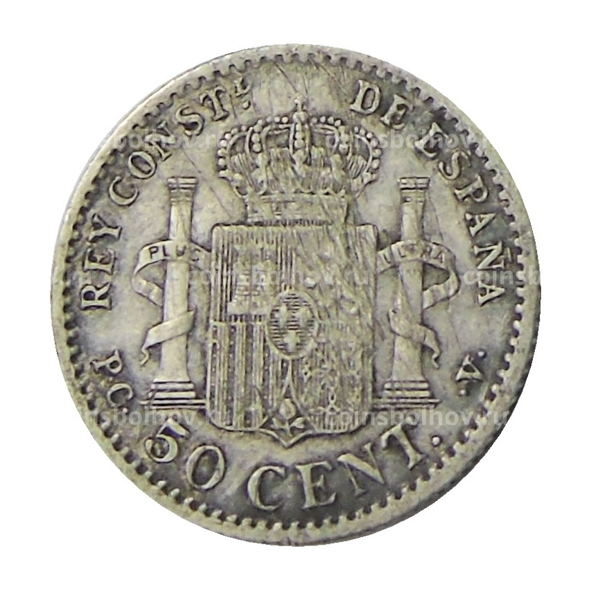Монета 50 сентимо 1904(10) года Испания (вид 2)