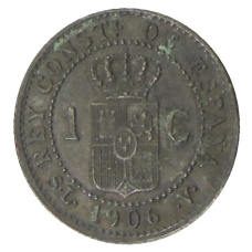 Монета 1 сентимо 1906 года Испания (реверс)