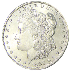 Монета 1 доллар 1883 года O США «Доллар Моргана» (аверс)