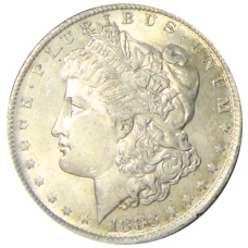 Монета 1 доллар 1883 года O США «Доллар Моргана» (аверс)