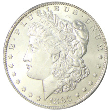 Монета 1 доллар 1883 года O США «Доллар Моргана» (аверс)