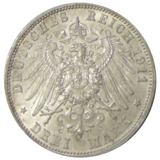 Монета 3 марки 1911 года A Германия (Пруссия) (реверс)