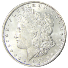 Монета 1 доллар 1889 года США «Доллар Моргана» (аверс)