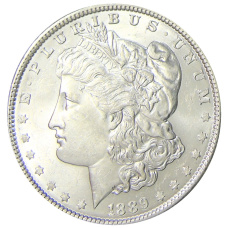 Монета 1 доллар 1889 года США «Доллар Моргана» (аверс)