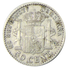Монета 50 сентимо 1904 года Испания (реверс)
