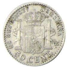 Монета 50 сентимо 1904 года Испания (реверс)