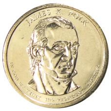 Монета 1 доллар 2009 года P США «Джеймс Полк 11-й президент США» (аверс)