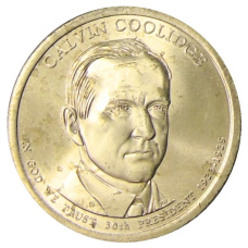 Монета 1 доллар 2014 года P США «Калвин Кулидж 30-й президент США» (аверс)