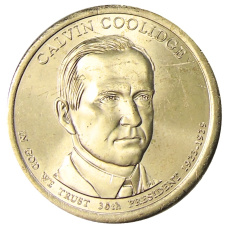 Монета 1 доллар 2014 года P США «Калвин Кулидж 30-й президент США» (аверс)