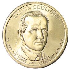 Монета 1 доллар 2014 года P США «Калвин Кулидж 30-й президент США» (аверс)