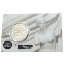 Монета 2 евро 2025 года Франция «Лувр» (на  блистере «Венера Милосская») (аверс)