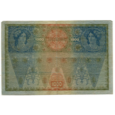 Банкнота 1000 крон 1902 года Австрия — надпечатка (вид 2)