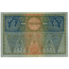 Банкнота 1000 крон 1902 года Австрия — надпечатка (вид 2)