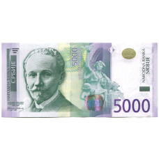 Банкнота 5000 динаров 2010 года Сербия