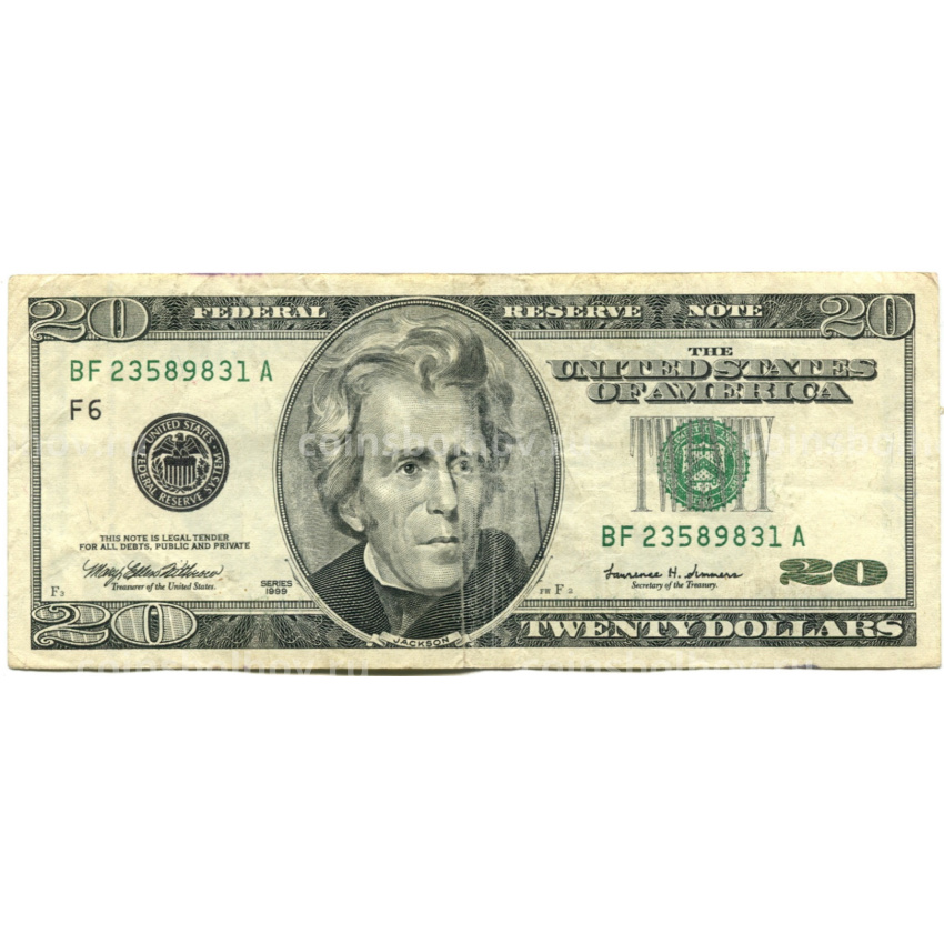 Банкнота 20 долларов 1999 года США
