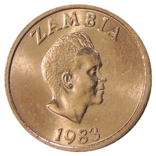 Монета 2 нгве 1983 года Замбия (аверс)