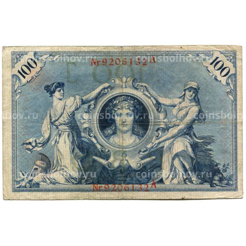 Банкнота 100 марок 1908 года Германия «Прозрачный орел» (вид 2)