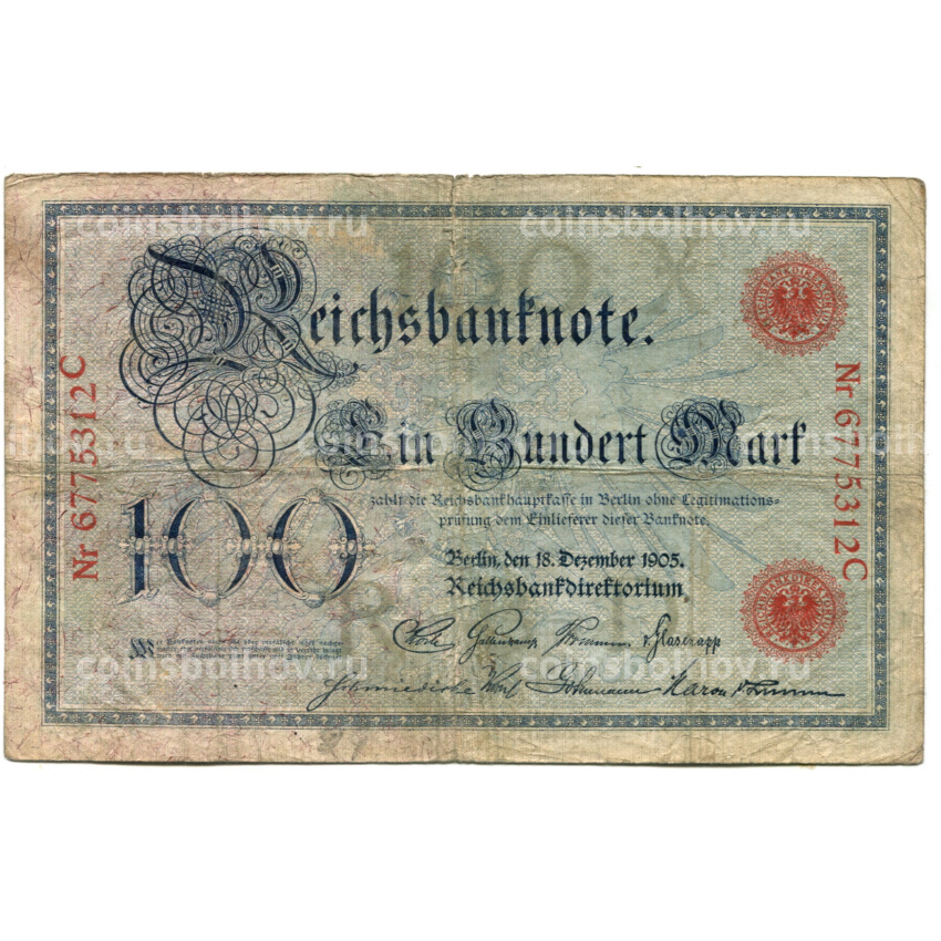 Банкнота 100 марок 1905 года Германия
