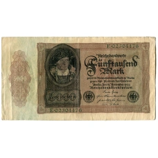 Банкнота 5000 марок 1922 года Германия