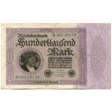 Банкнота 100000 марок 1923 года Германия