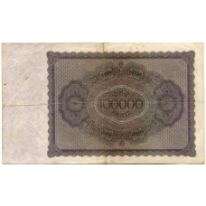 Банкнота 100000 марок 1923 года Германия (вид 2)