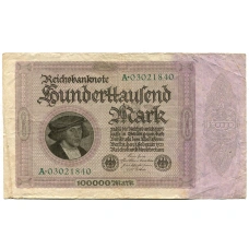 Банкнота 100000 марок 1923 года Германия